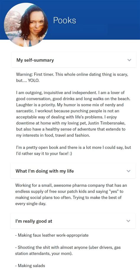 dating profile personal statement